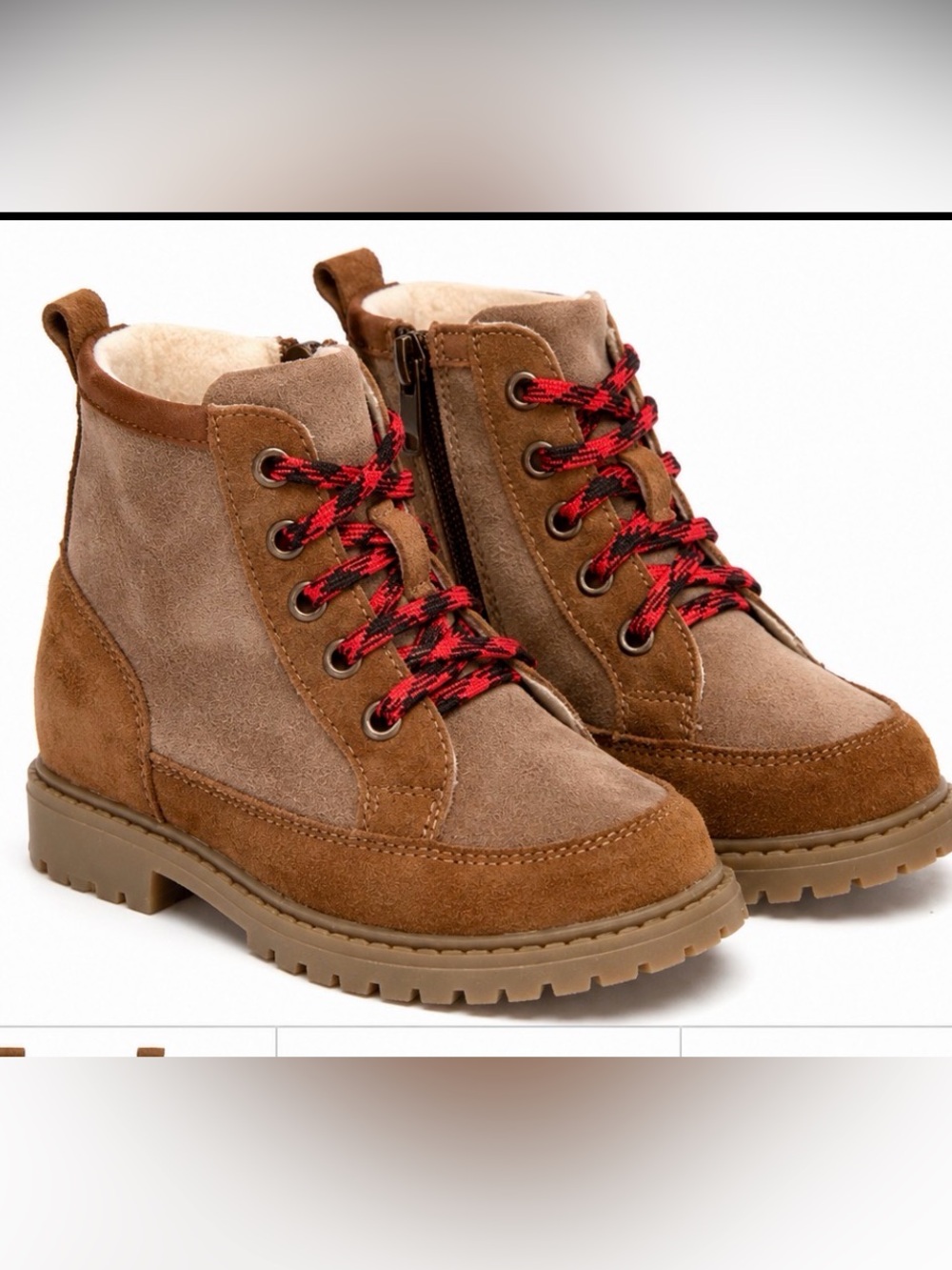 DayFive Born Brown Suede Kids Combat Hiking Boots Size 3M